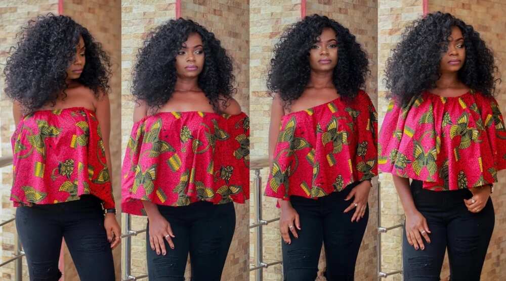 Latest fashion styles in Nigeria 2017, Cold shoulder Ankara