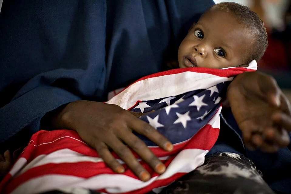 Baby in American flag