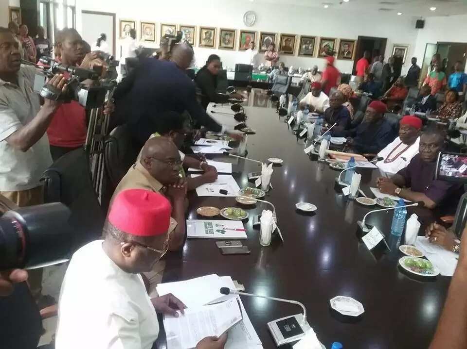 South east governors, Ike Ekweremadu, deputy senate in closed-door meeting. Photo credit: Nwaze Francis