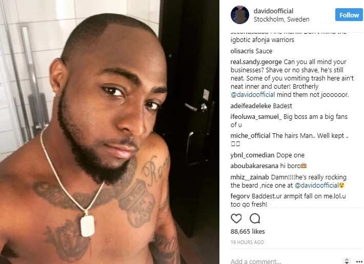 Fans slam Davido because of his hairy armpit (photo)