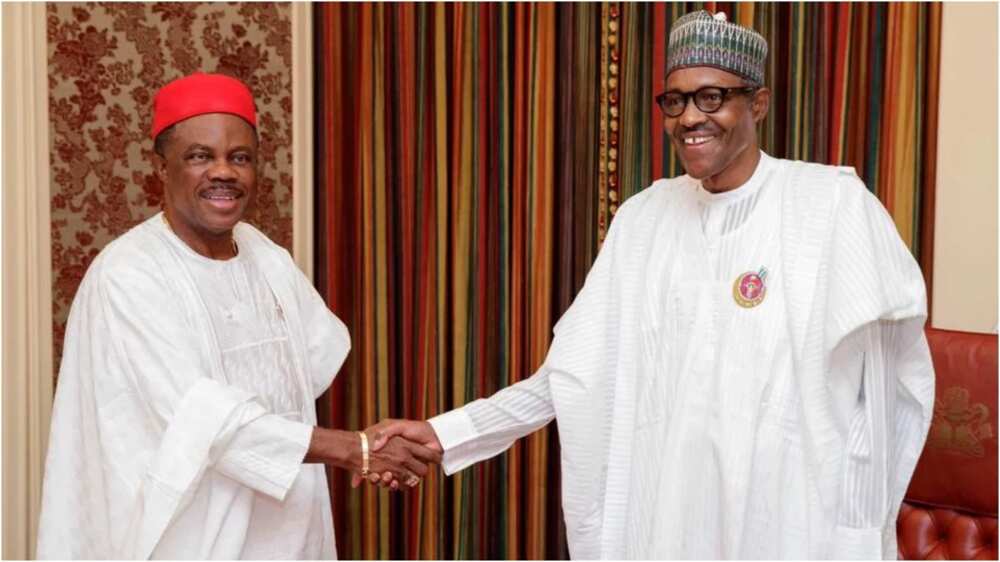 President Buhari receives Governor Willie Obiano in Aso Rock