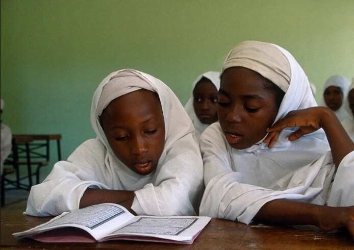 Nigerian girls in a Muslim school