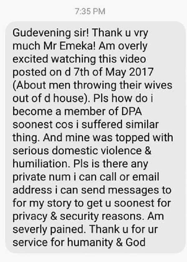 Woman cries out after abusive husband threw her out of their home