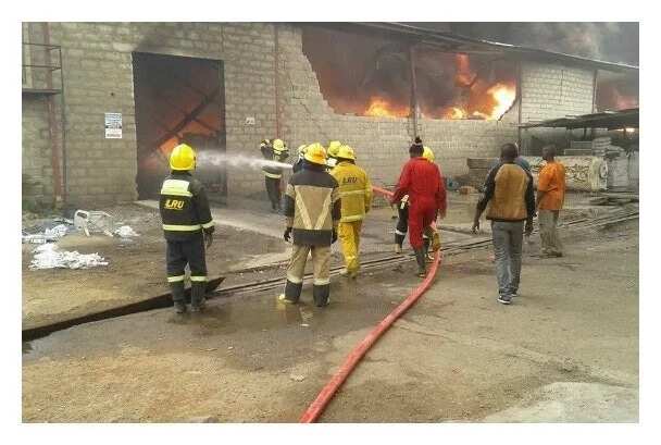 BREAKING: Fire guts Lagos factory, destroys property worth millions of naira