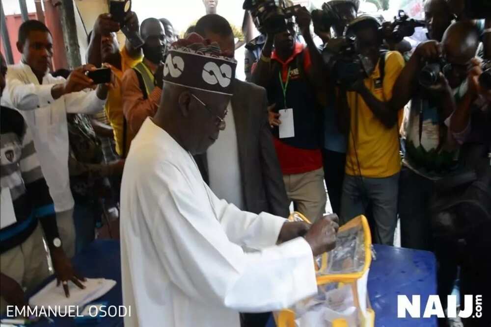 LIVE UPDATES: APC leader Bola Tinubu arrives Ikeja Polling Unit to cast his vote (photos, video) LIVE UPDATES: APC leader Bola Tinubu arrives Ikeja Polling Unit to cast his vote (photos, video)
