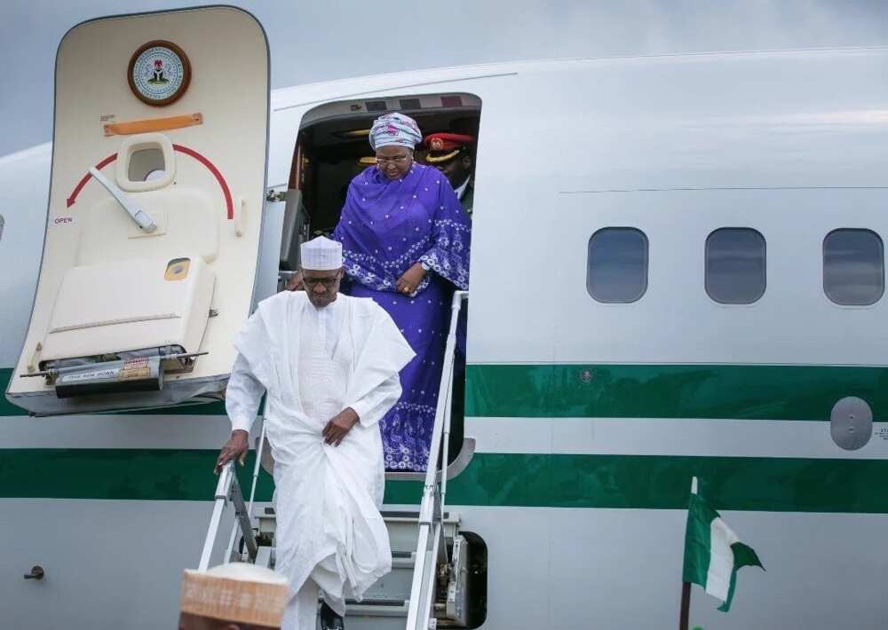 Just in: Buhari ends holiday in Duara, arrives Abuja with family (photos)