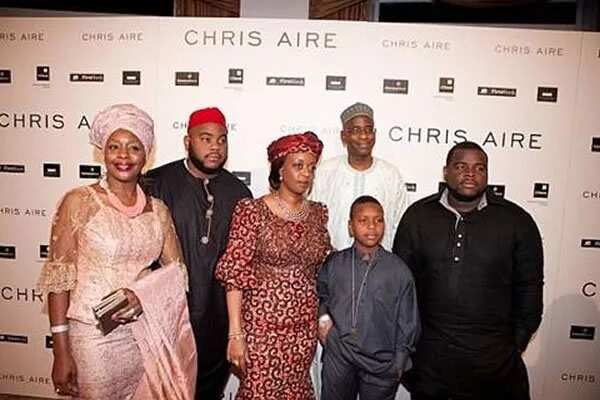 Diezani Alison Madueke and her children at an event
