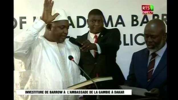 Adama Barrow sworn in as The Gambia President in Senegal