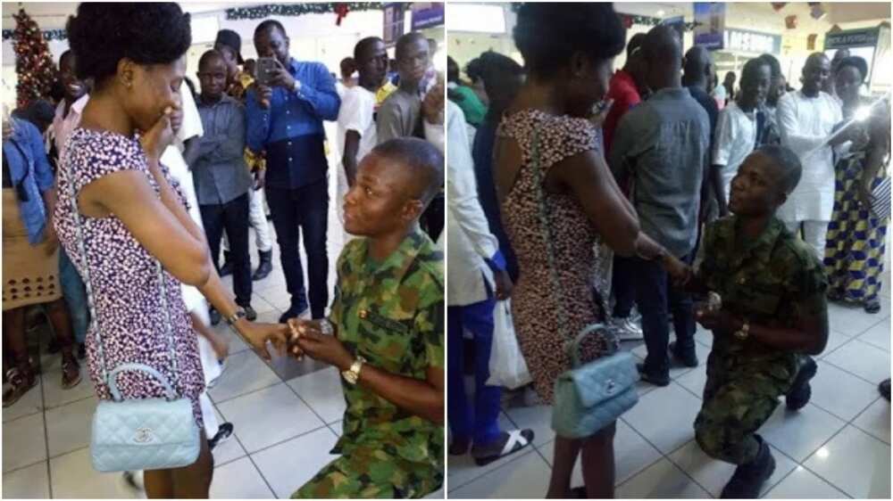 Nigerian soldier proposes