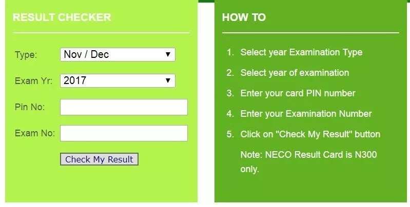 How to buy NECO scratch card online and check results