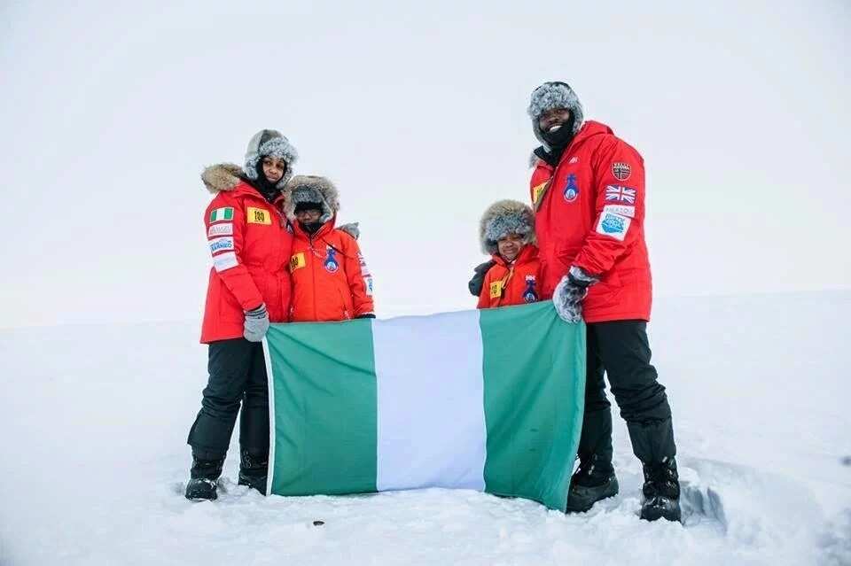 Nigerian family at the North Pole