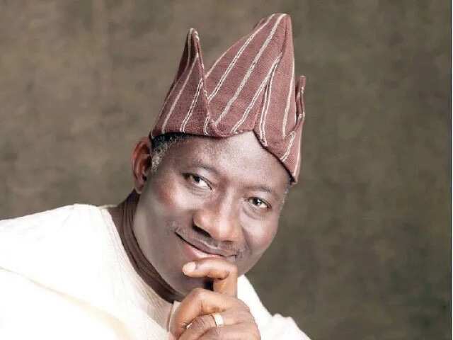 Former President Goodluck Jonathan wearing Abeti Aja