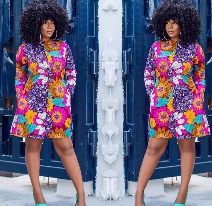 Ankara gown in patchwork style