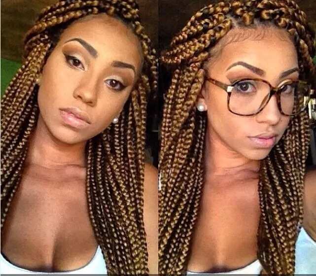 Gold blonde braids